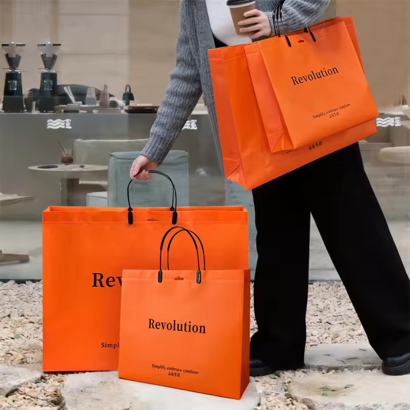 Women Bags For Eid - 10pcs Orange Non-woven Tote Bags Shopping