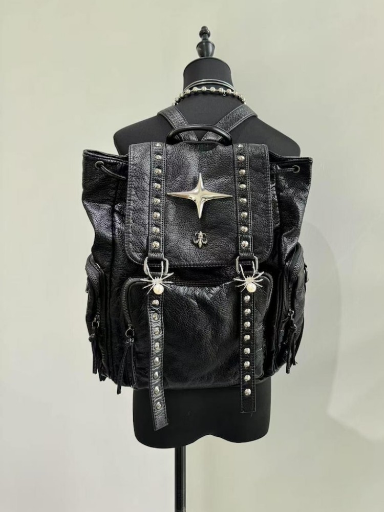 Women Bags Medium Size - Gothic Punk PU Leather Shoulder Bag