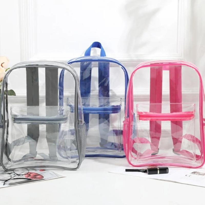 Women Bags Large - Transparent PVC Backpack Outdoor Sports Fitness