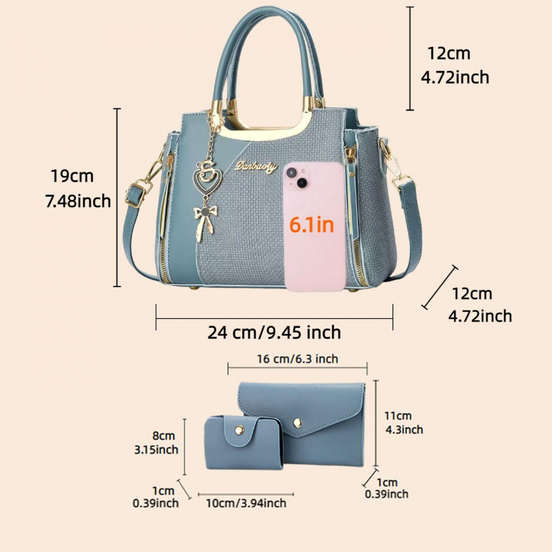 Elegant Women's Handbag Set, M - Women Bags Leather 评论和价格