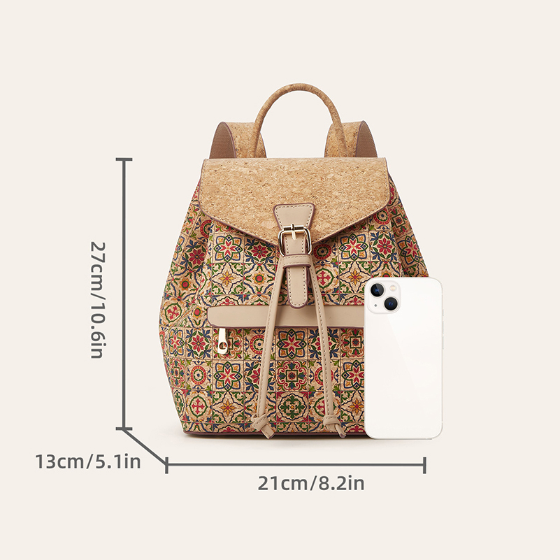 Backpack Bags Retro Cork Leath - Women Bags Medium Size 评论和价格