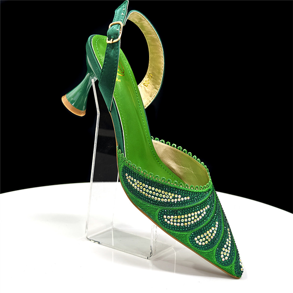 Sparkling Rhinestone Green Pum - Women Bags Medium Size 评论和价格
