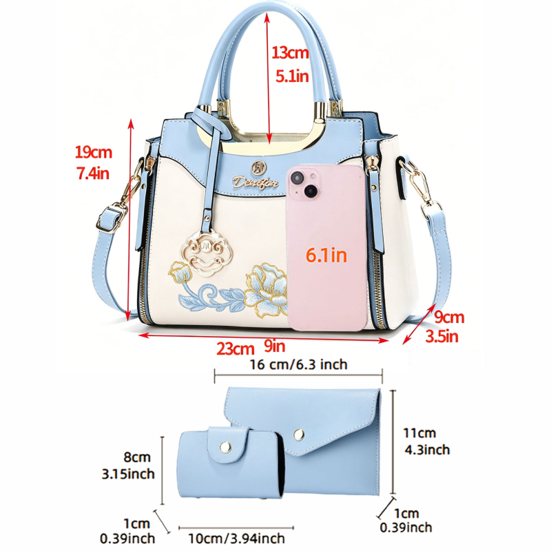 3-piece set of high-quality em - Women Bags For Work 评论和价格