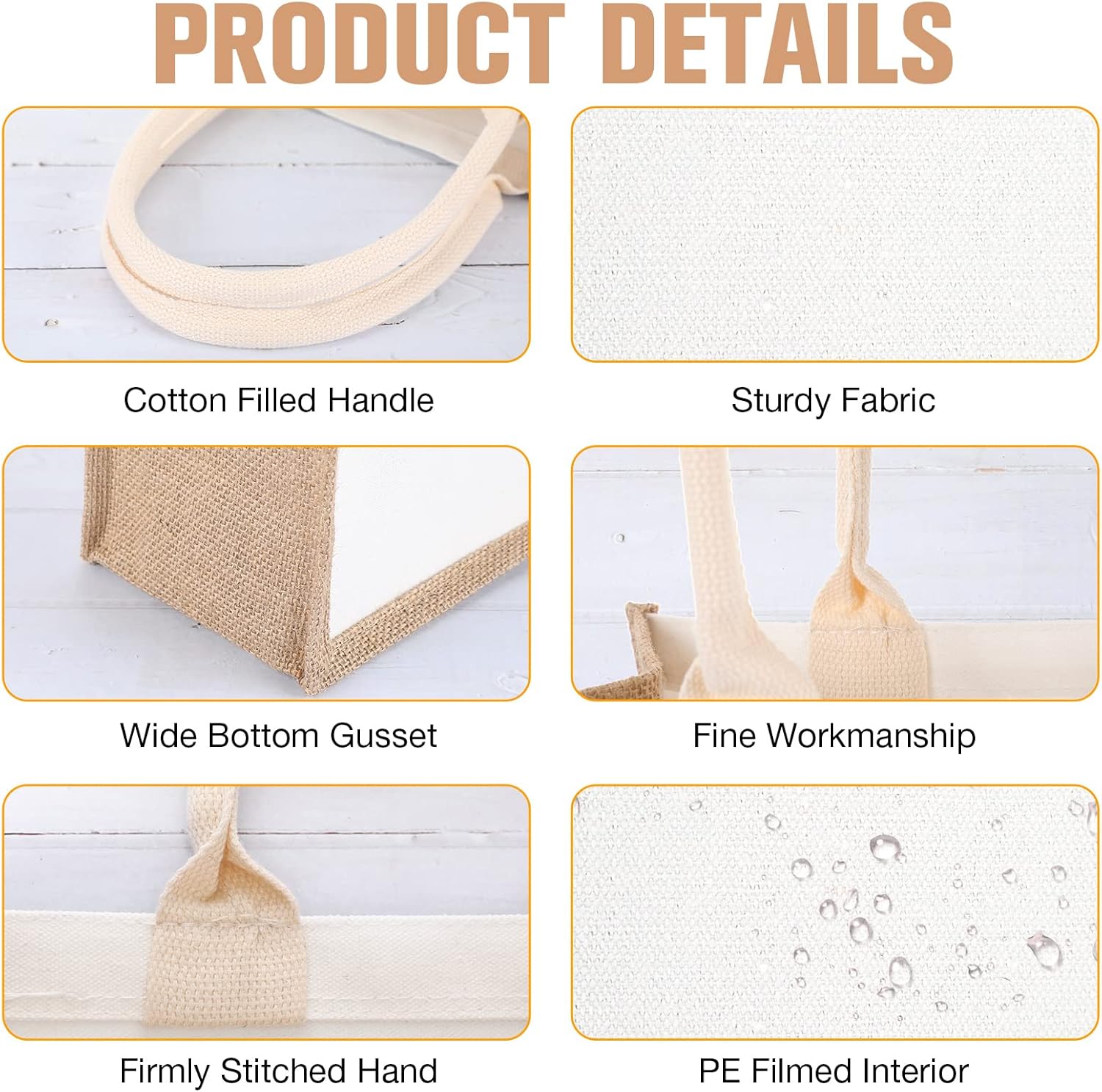 16 Pack Burlap Tote Bags Jute  - Women Bags For Eid 评论和价格