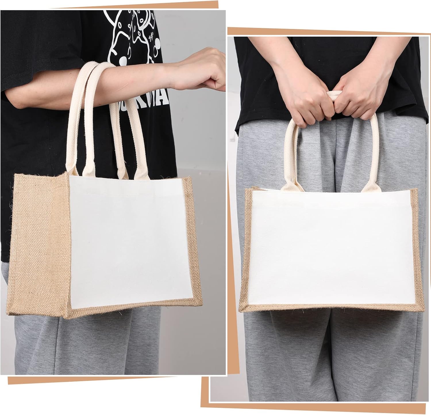 16 Pack Burlap Tote Bags Jute  - Women Bags For Eid 评论和价格