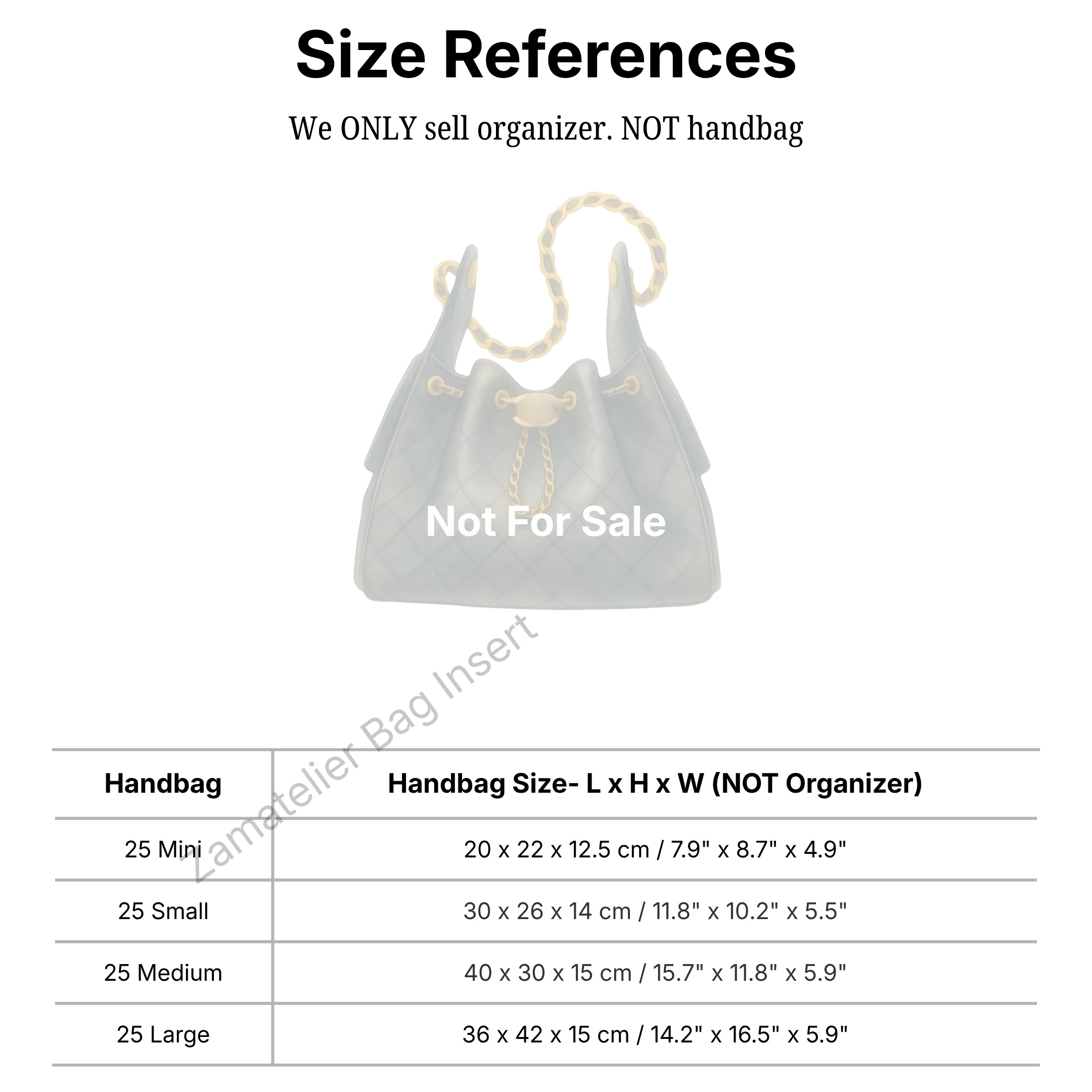 Custom Made Silk Insert for CC - Women Bags Large 评论和价格