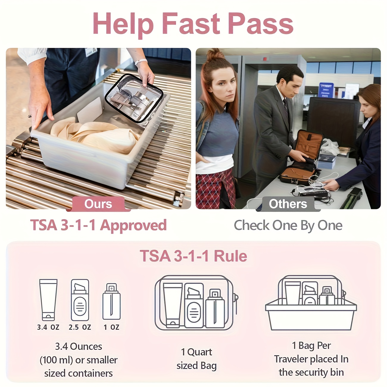 1pc Clear Makeup Bag Transpare - Women Bags For Airport 评论和价格