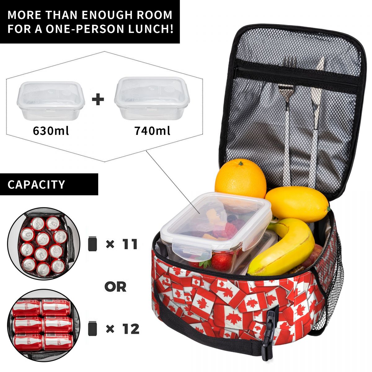 Canada Flag Pattern Insulated  - Women Bags In Canada 评论和价格