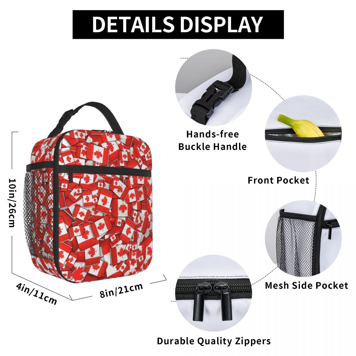 Canada Flag Pattern Insulated  - Women Bags In Canada 评论和价格