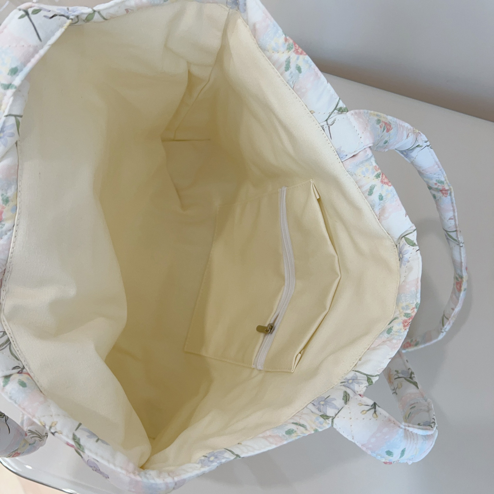 French Floral Quilted Tote Bag - Women Bags Medium Size 评论和价格