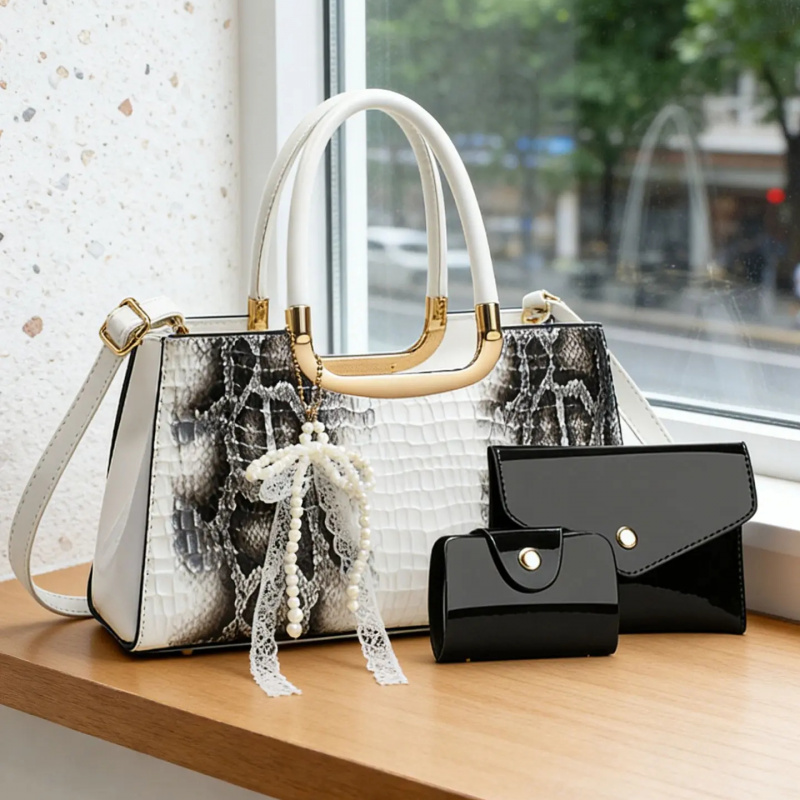 Women's Handbag Set, Crocodile - Women Bags Leather 评论和价格