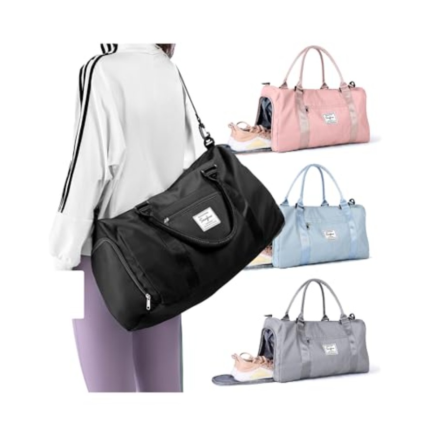 Small Black Sports Gym Duffel  - Women Bags Leather 评论和价格