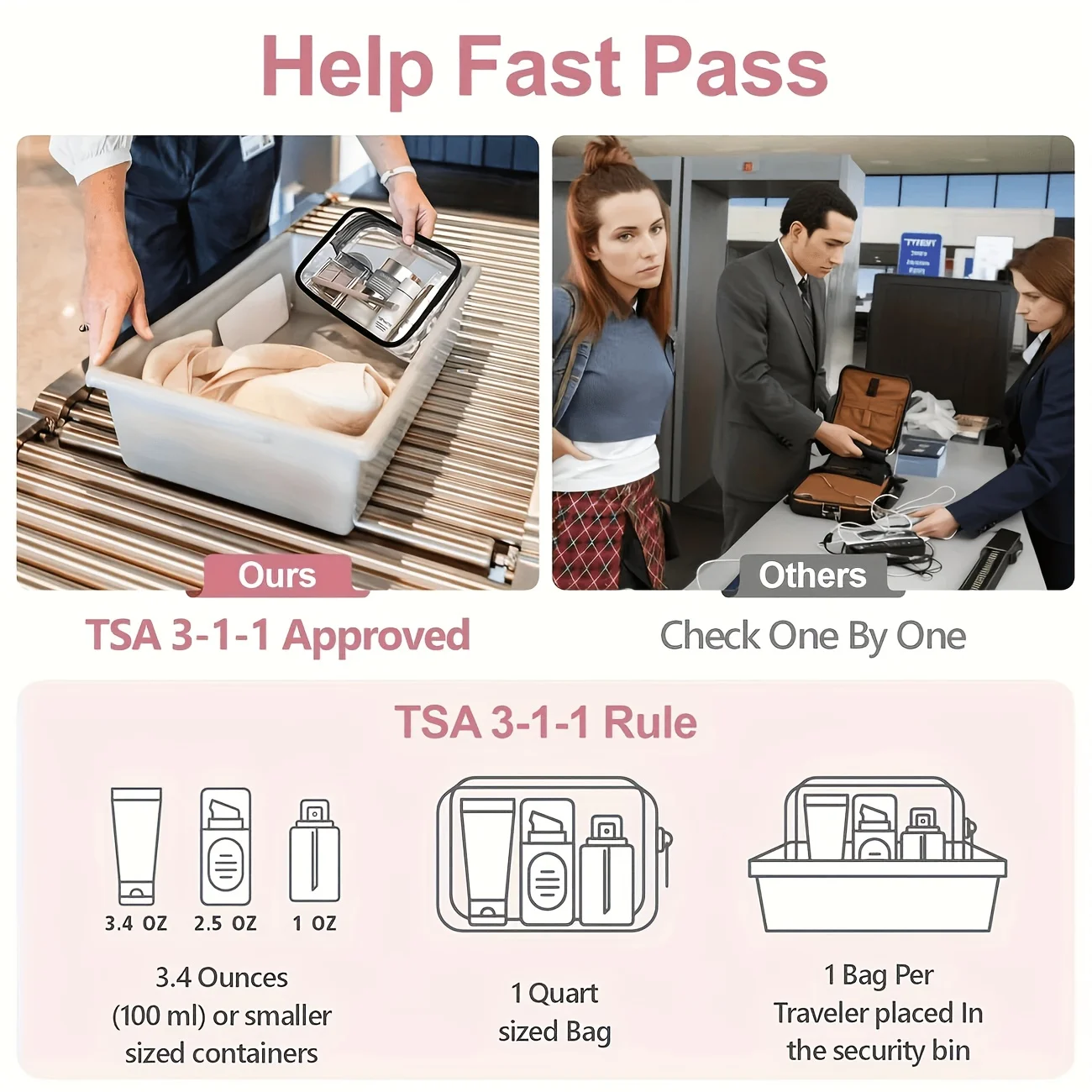 1pc Clear Makeup Bag Transpare - Women Bags For Airport 评论和价格