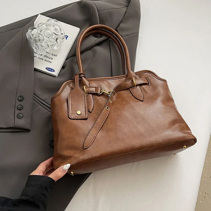 PU Leather Retro Tote Bag for  - Women Bags For Airport 评论和价格