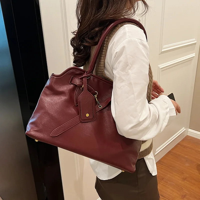 PU Leather Retro Tote Bag for  - Women Bags For Airport 评论和价格