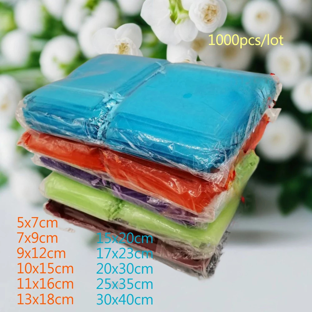 11 Sizes 1000pcs Organza Gift  - Women Bags For Eid 评论和价格