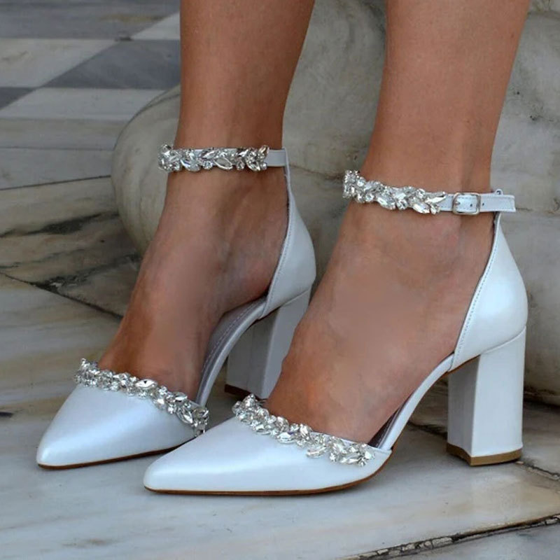 Pointed High Heel Thick Heel S - Women Bags Leather 评论和价格