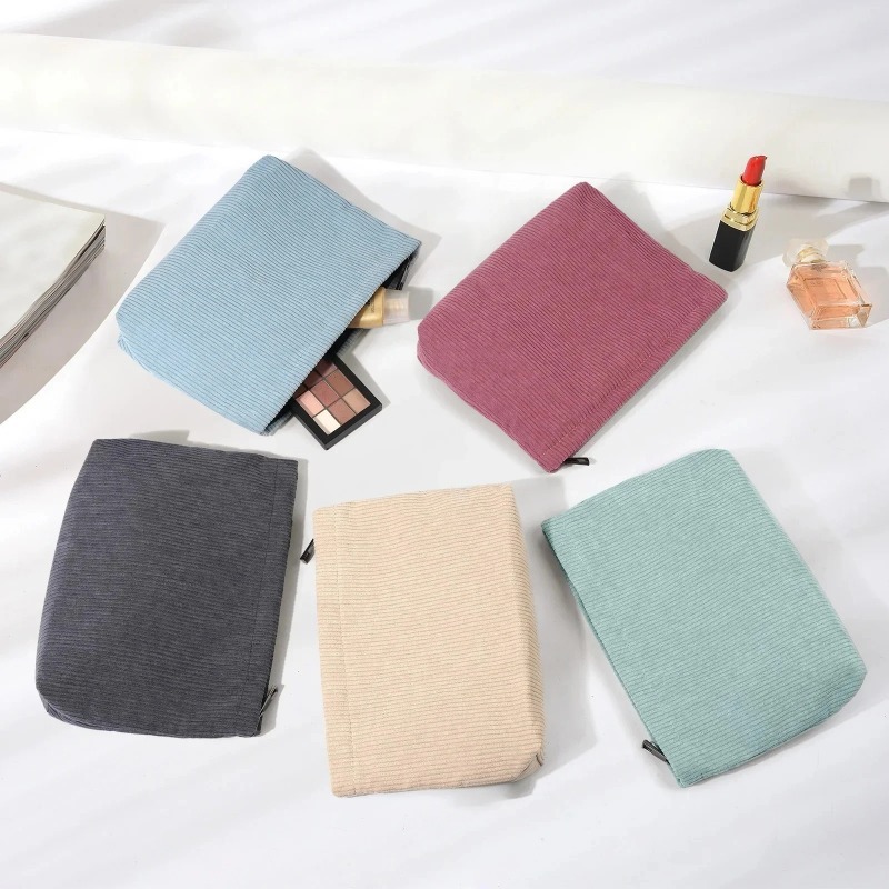 Corduroy Travel Cosmetic Bag P - Women Bags Medium Size 评论和价格