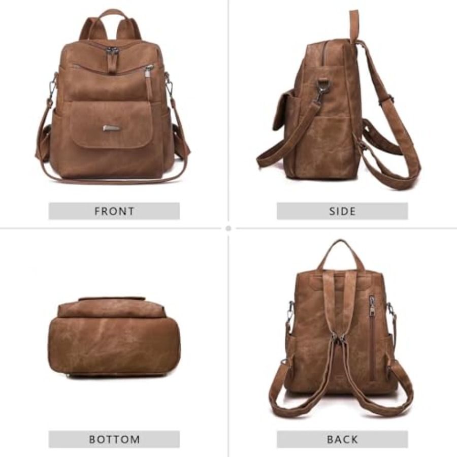 PU Leather Backpack Purse for  - Women Bags Leather 评论和价格