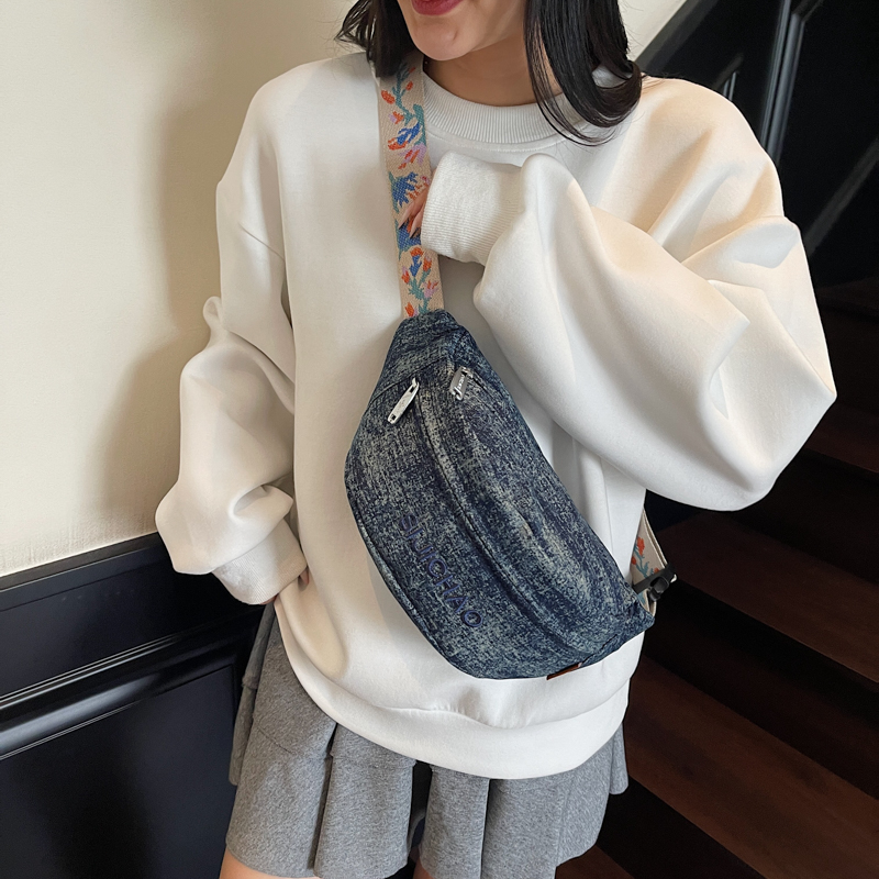 Denim Blue Chest Bags For Wome - Women Bags Trend 2025 评论和价格